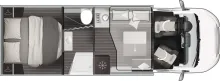 Grundriss Tag Roller Team Zefiro 266 TL ACC*TV-WIFI*LITHIUM*SOLAR*RFK*