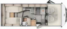 Grundriss Tag Carado I 338 Pro+, Automatik, LTE, TV, Navi, RFK