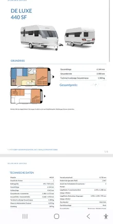 Grundriss Nacht Hobby De Luxe 440 SF Gepflegt