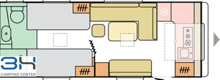 Grundriss Tag Adria Adora 613 HT ALDE Heizung