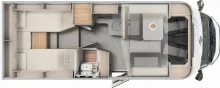 Grundriss Tag Carado T 448 Hubbett,Combi 6DE,7" Infotainment Paket