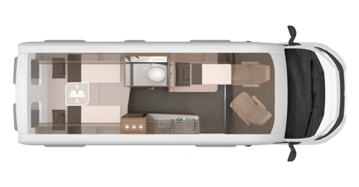 Grundriss Nacht Knaus BoxLife 630 ME 180 PS | viele Extras!