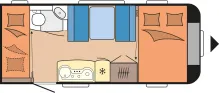 Grundriss Tag Hobby De Luxe 490 KMF Mover/Markise/Solar/Dachklima