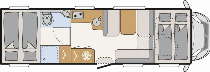 Grundriss Tag Dethleffs XL A 7872-2 Sat, TV, Dachklima, Fahrradträger