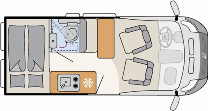 Grundriss Tag Dethleffs Globetrail Active 540 DS Fiat Automatik, Markise