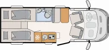 Grundriss Tag Dethleffs Globebus Go T 45 *SAT-TV*Navi*RFK*Markise*