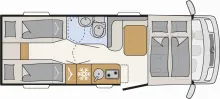 Grundriss Tag Dethleffs Globebus Active I 6 *SAT-TV*Navi*RFK*Markise