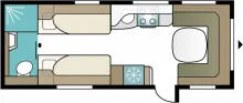 Grundriss Tag Kabe Royal 630 TDL KS MEGA PREIS/Mover/2xTV/Klimaanlage/Backofen/Heckbad