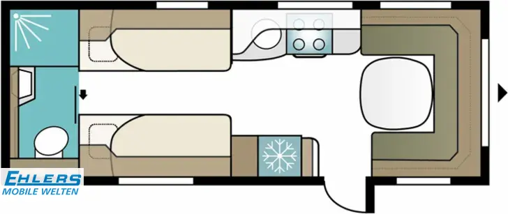 Grundriss Tag Kabe Royal 630 TDL KS MEGA PREIS/Mover/2xTV/Klimaanlage/Backofen/Heckbad