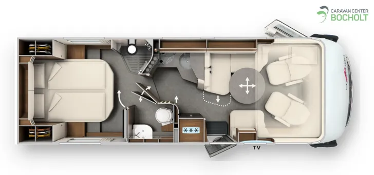 Grundriss Tag Carthago chic e-line I 51 QB DA Modell 2026 / Silverline