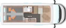 Grundriss Tag Weinsberg CaraBus GREY EDITION FIRE 600 ME Automatik