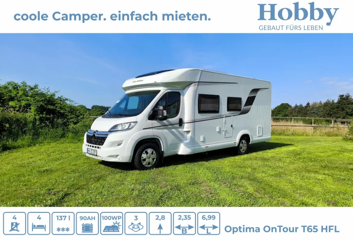 Fahrzeugbild Hobby Optima ONTOUR T65 HFL Hubbett / SOLAR / MARKISE #4
