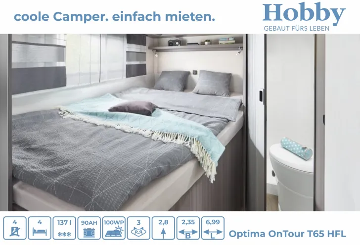 Fahrzeugbild Hobby Optima ONTOUR T65 HFL Hubbett / SOLAR / MARKISE #10