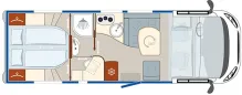 Grundriss Tag Eura Mobil Integra Line 725 QB Autom.Getr-Klimaanlage-150PS