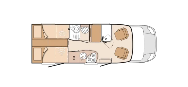 Grundriss Nacht Knaus Van TI 600 MEG