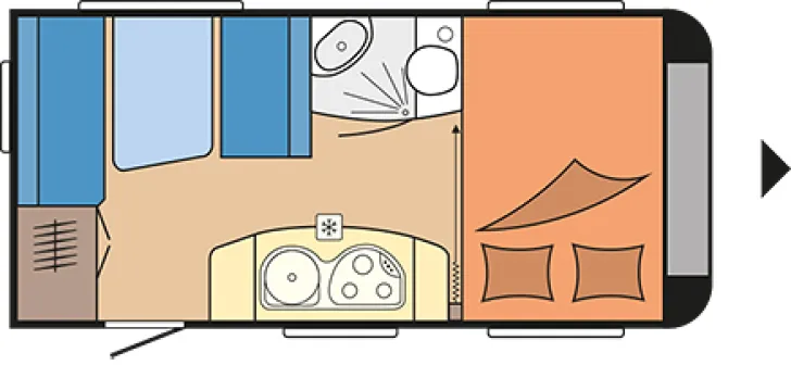 Grundriss Tag Hobby De Luxe 440 SF Nr. 52-4 - Mover, Doppelb.