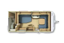 Grundriss Tag Fendt Saphir 560 FD Guter zustand. Heckbad