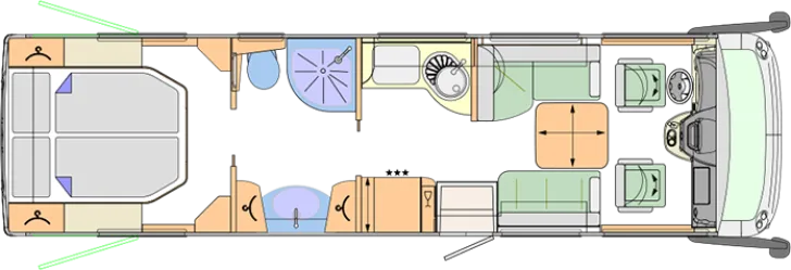 Grundriss Tag Concorde Charisma 900 M - Stützen*Solar*Centurion*ALDE