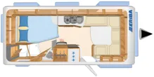 Grundriss Tag Hymer Eriba Nova GL 545 Nr. 105 - franz. Bett