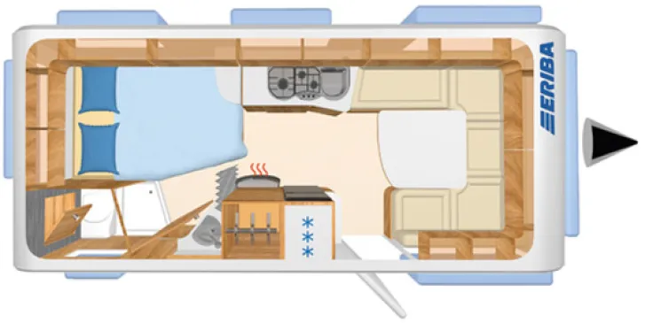 Grundriss Tag Hymer Eriba Nova GL 545 Nr. 105 - franz. Bett