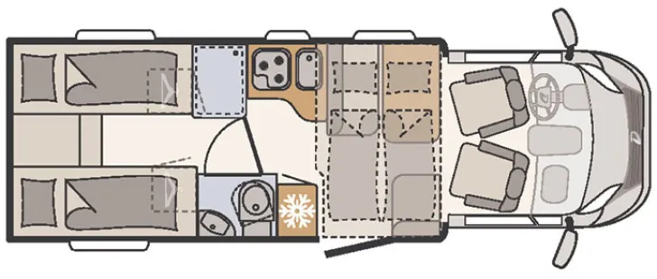Grundriss Tag Dethleffs Trend T 7057 EB Ducato 130 PS Diesel