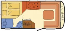 Grundriss Tag Dethleffs Camper 450 DB Lifestyle