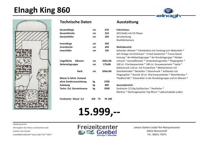 Fahrzeugbild Elnagh King 860 AK #1