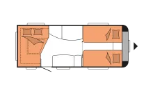 Grundriss Nacht Hobby De Luxe 495 UL 1500kg*Deichselabdeckung*